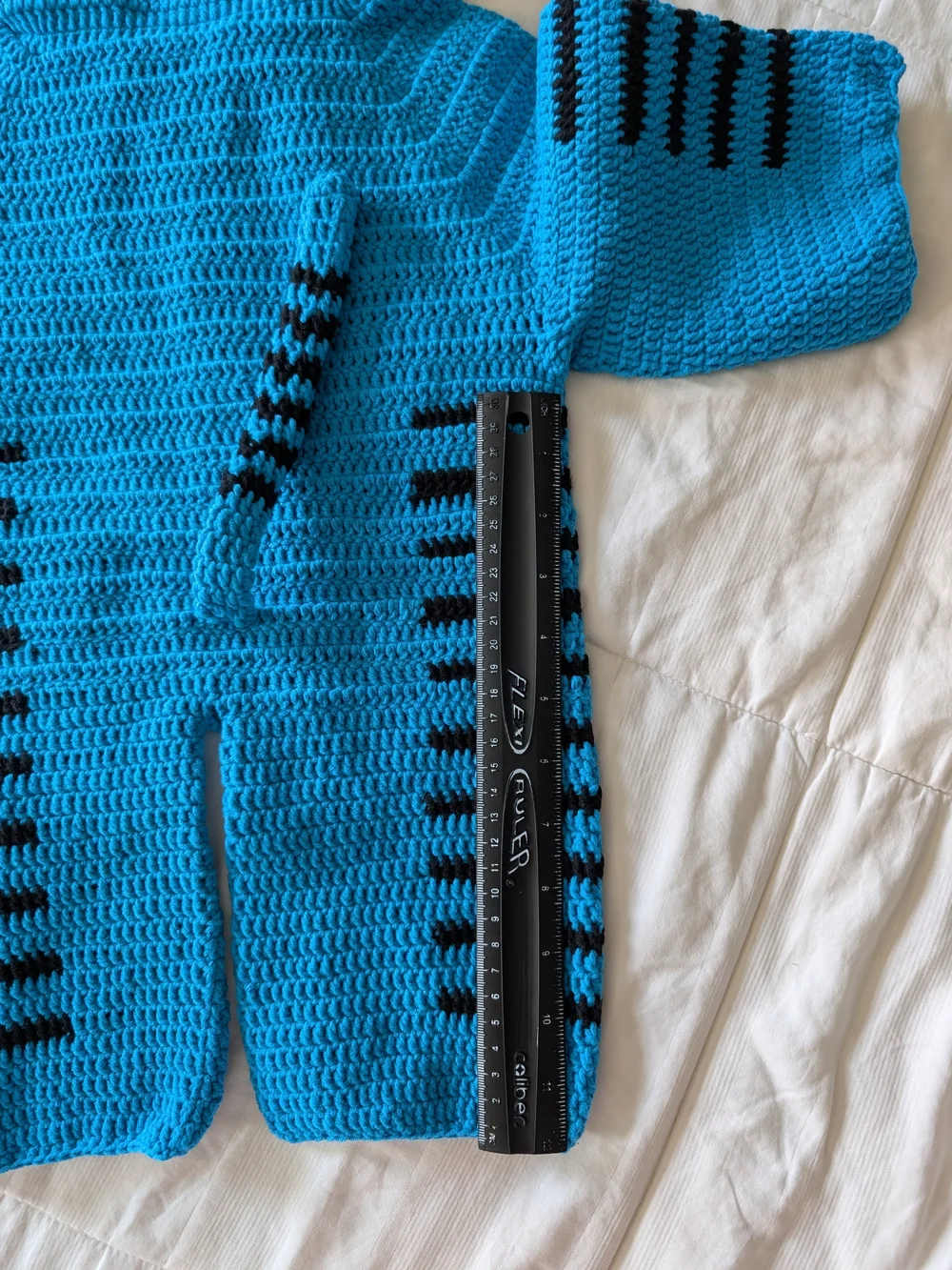 Handmade Blue Tiger Hooded One-Piece for Kids